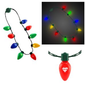 LED Light Up Christmas Bulb Necklace LED