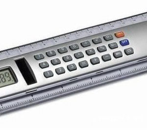 8" Silver Calculator Ruler With Display