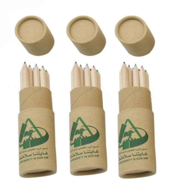 Mini Colored Pencil Set in Recycled Tube 12 pcs