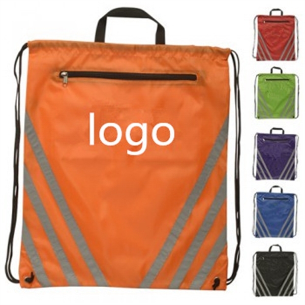 Reflective Stripe Cinch Backpack XL
