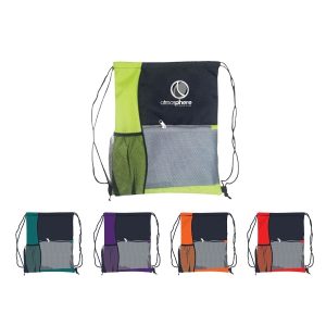 Drawstring Cinch Backpack With Water Bottle Pocket