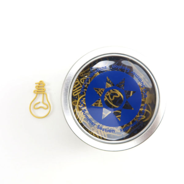 Paper Clips Custom Shape in Round Tin Container