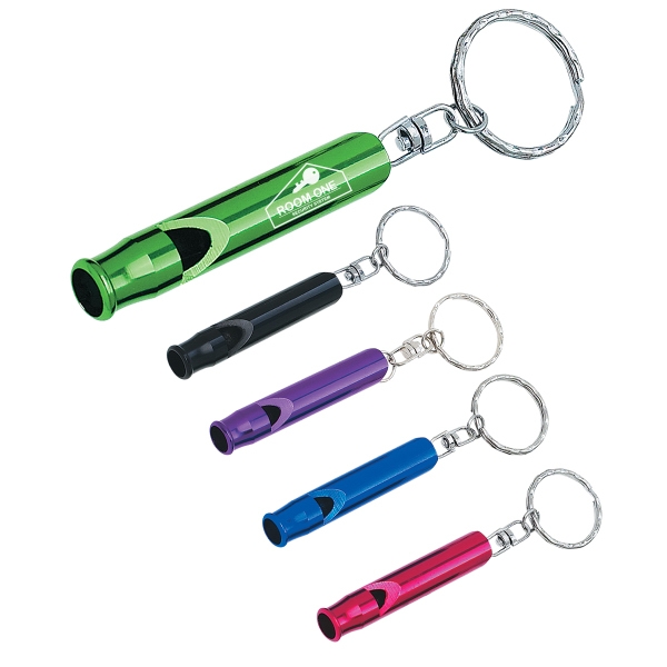 Mini Safety Whistle Aluminum Keyring