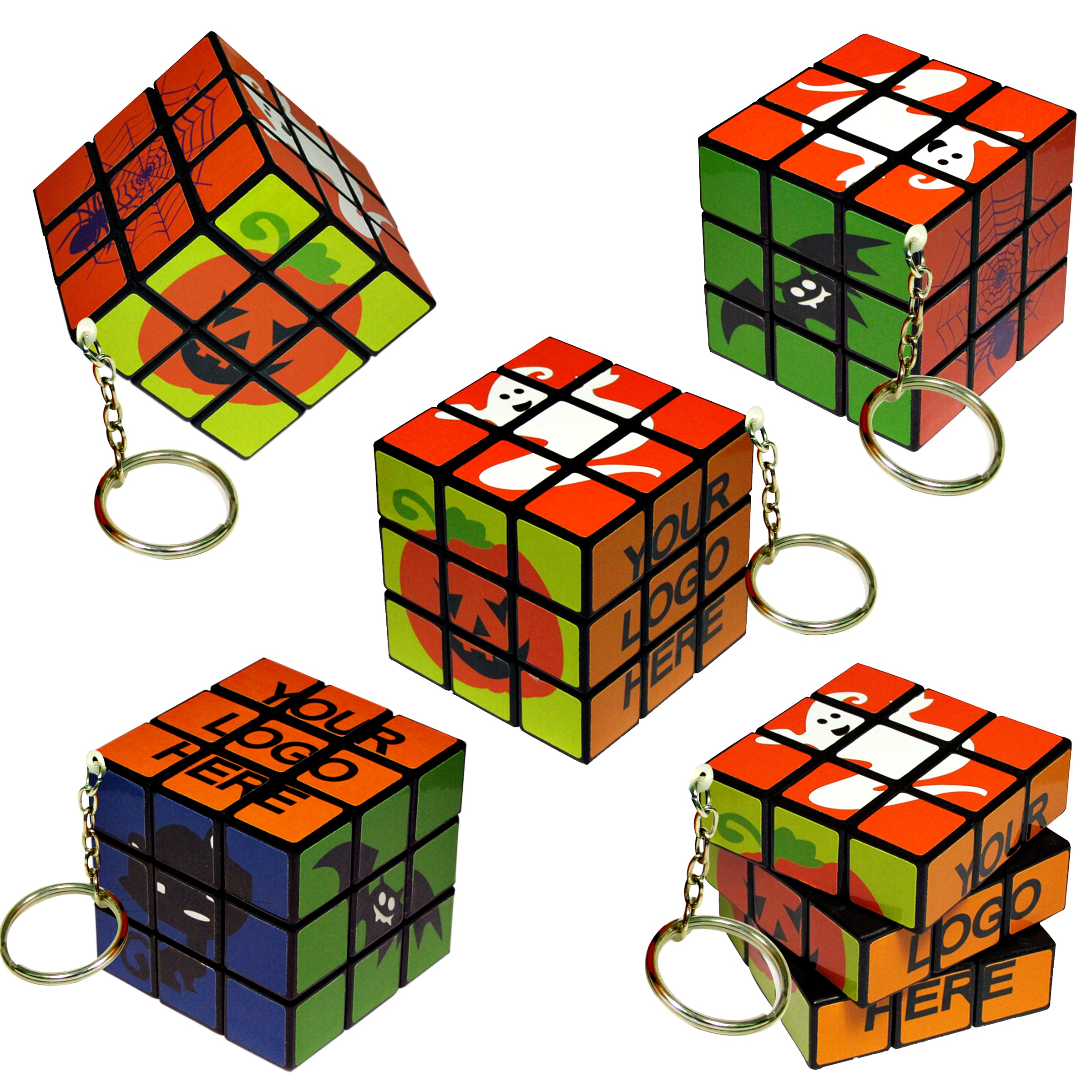 Puzzle Cube Keychain Halloween Personalized