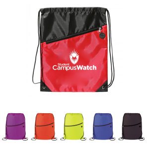 Drawstring Backpack with Front Zipper Pocket