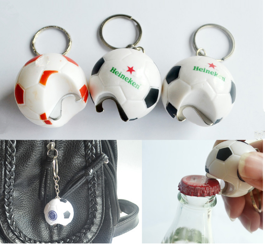 Soccer Ball Bottle Opener Keychain Keyring - Image 3
