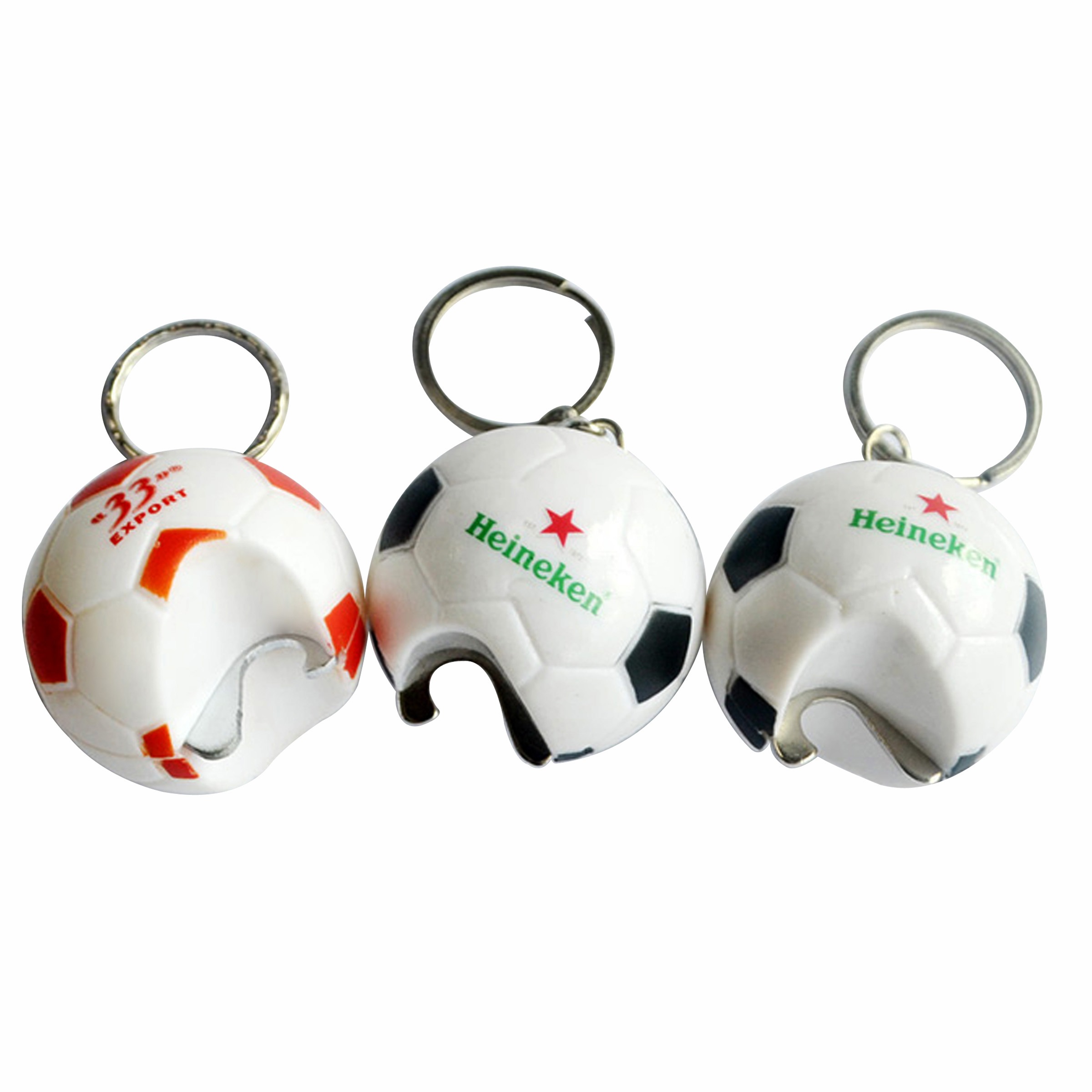 Soccer Ball Bottle Opener Keychain Keyring