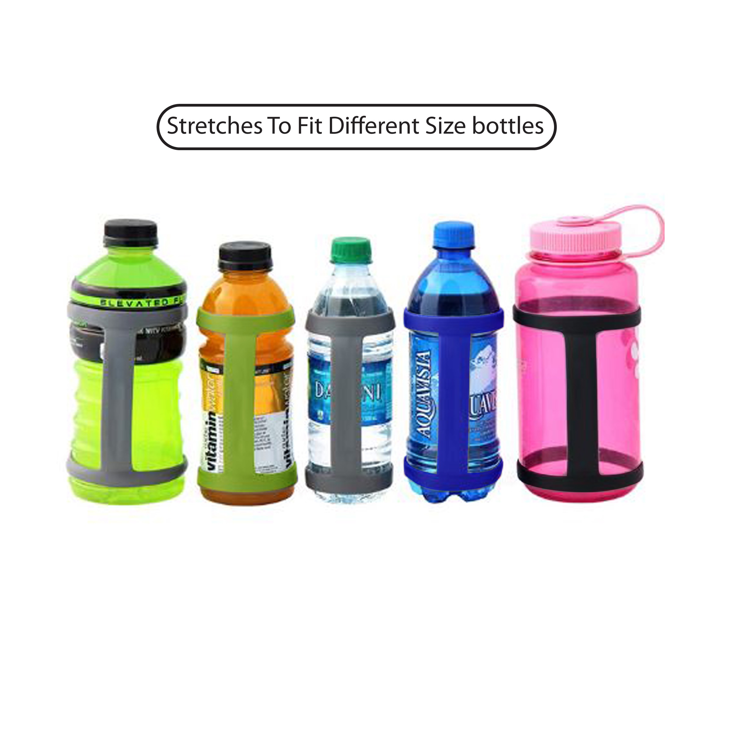 Silicone Water Bottle Grip Band Carrier - Image 2