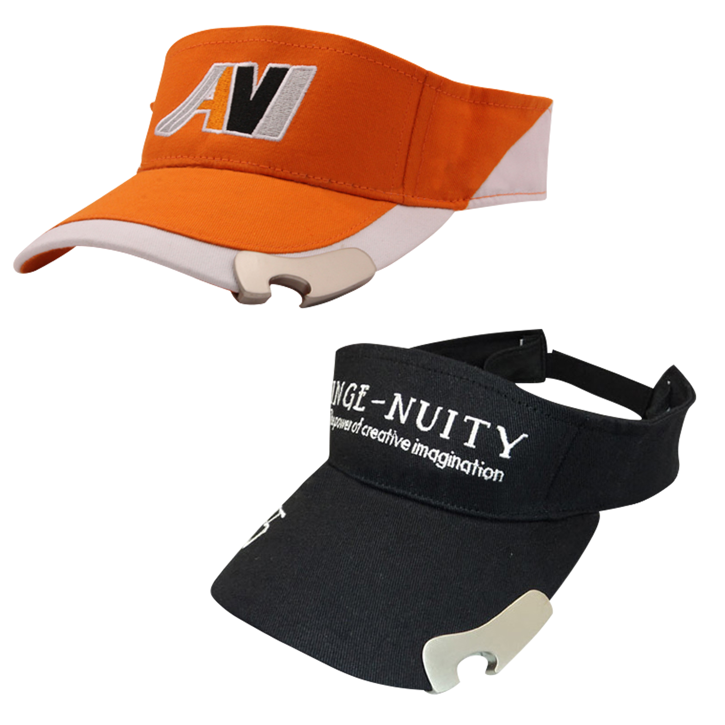 Visor Hat With Built-In Metal Bottle Opener