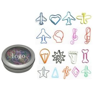 Paper Clips in Window Tin Container Custom