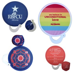 Round Foldable Hand Fan With Pouch