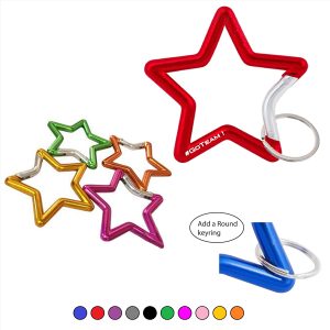 Star Shape Aluminum Carabiner Keyring