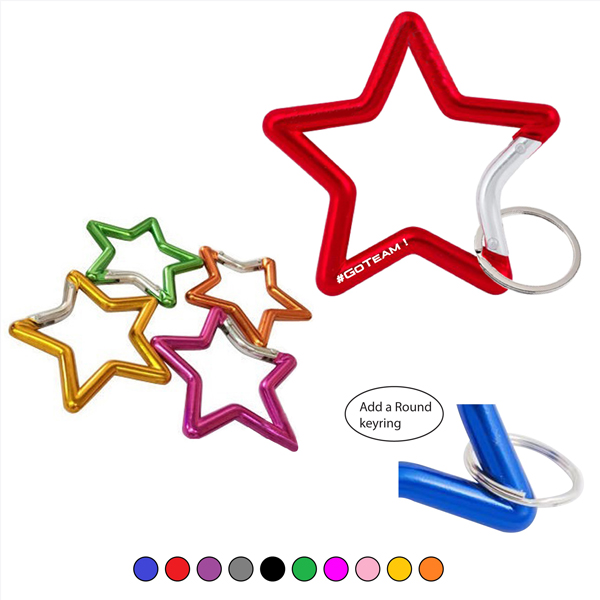 Star Shape Aluminum Carabiner Keyring
