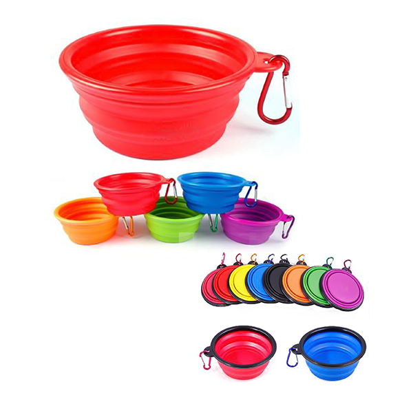 Pet Water Bowl Collapsible with Carabiner Clip